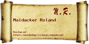Maldacker Roland névjegykártya